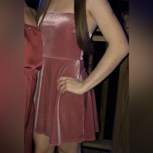 Urban Outfitters Velvet Pink A-Line Dress
